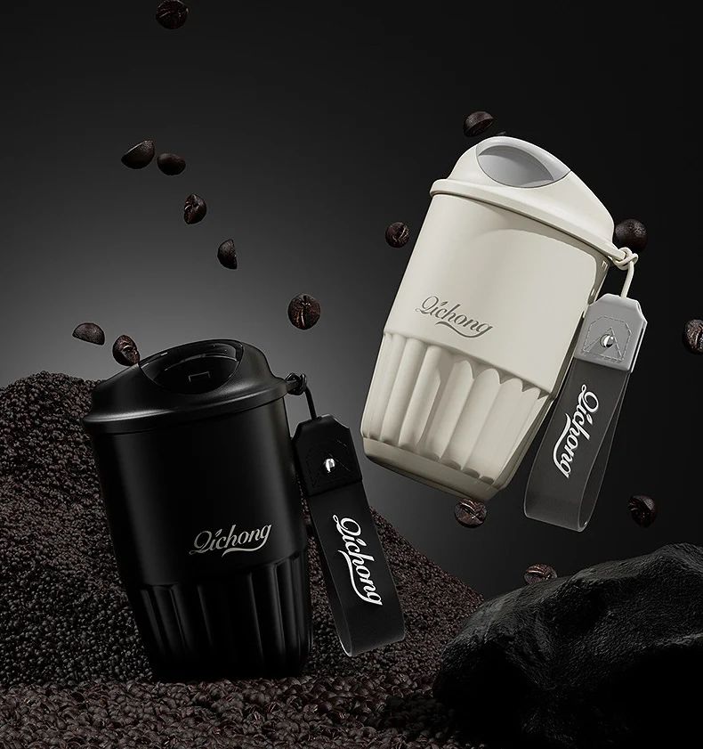 Hot sale quality ceramic liner stainless steel office light luxury mini ice american coffee cups