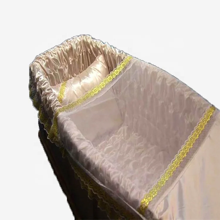 Italy style wood coffin satin interiors decoration funeral satin cloth casket lining satin fabric