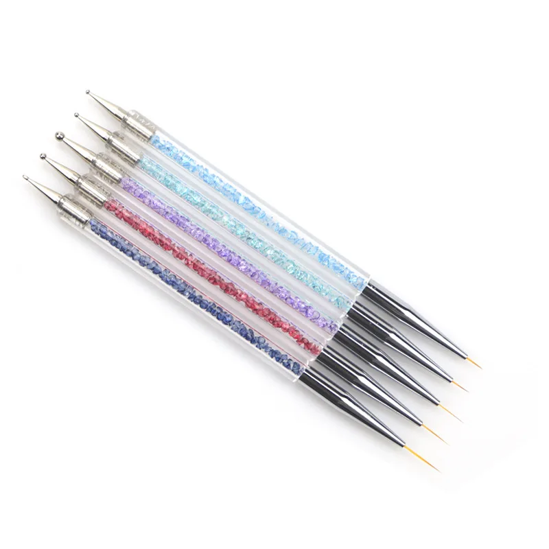 5pcs/set Custom Manicure Gel Brush Wholesale Nail Art Custom Painting Brush Double Sides Drawing Brush
