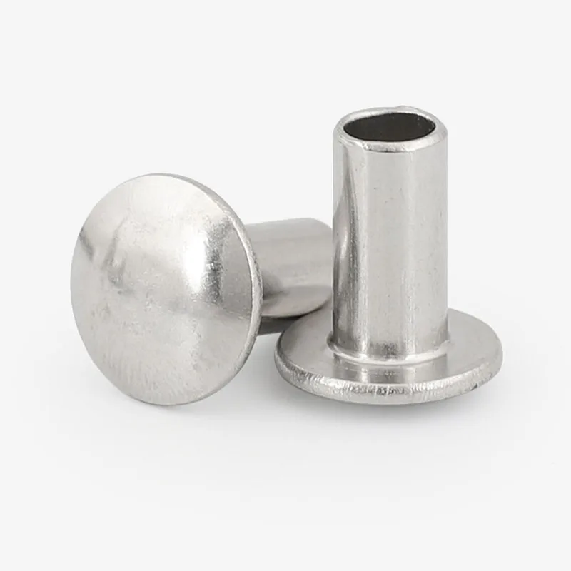 Nickel plated semi tubular rivet 7x4x6mm for boxes