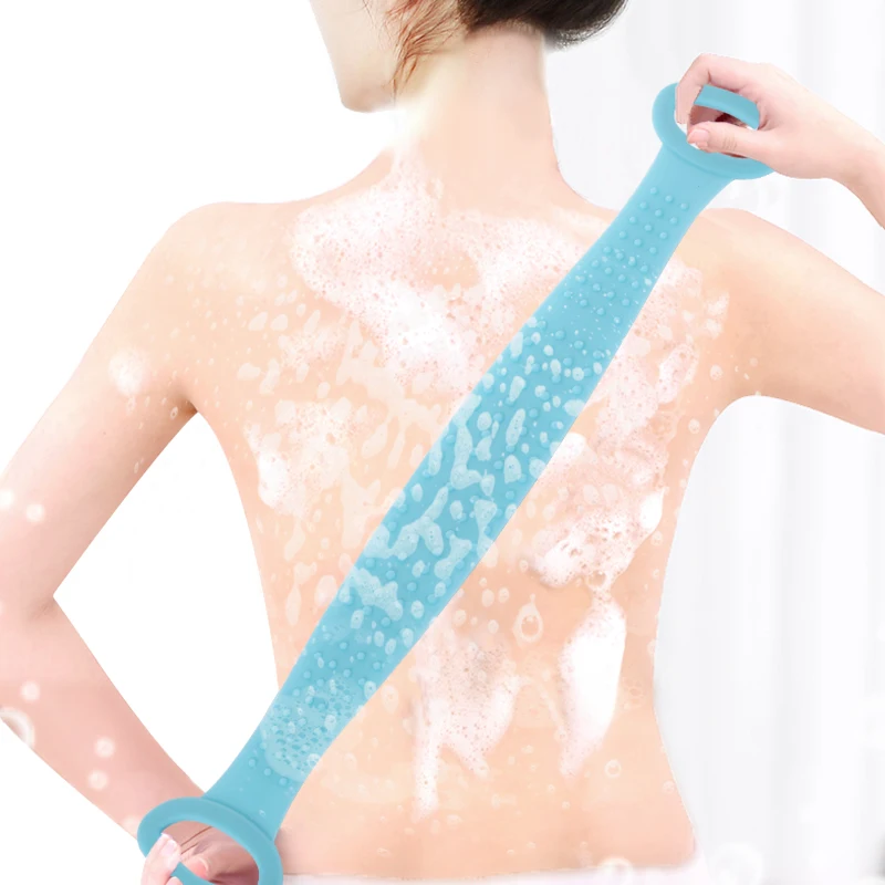Silicone Body Scrub Brush Exfoliating Bath Shower Back Brush with Stain Removal Bath Belt Bath Brushes Sponges & Scrubbers