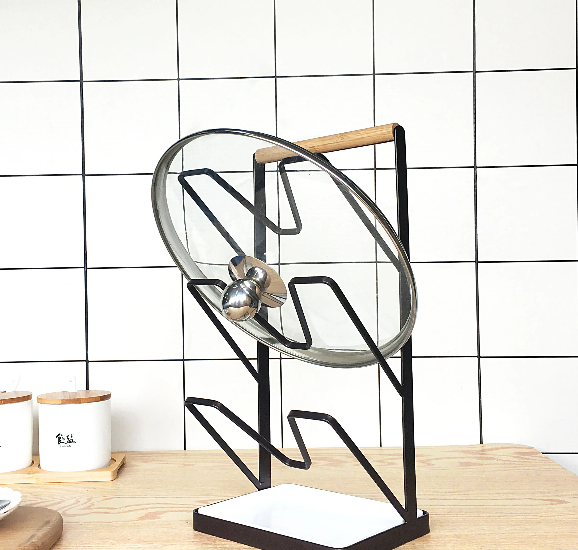 Scaffale portaoggetti da cucina con coperchio per pentole in acciaio originale Kusina