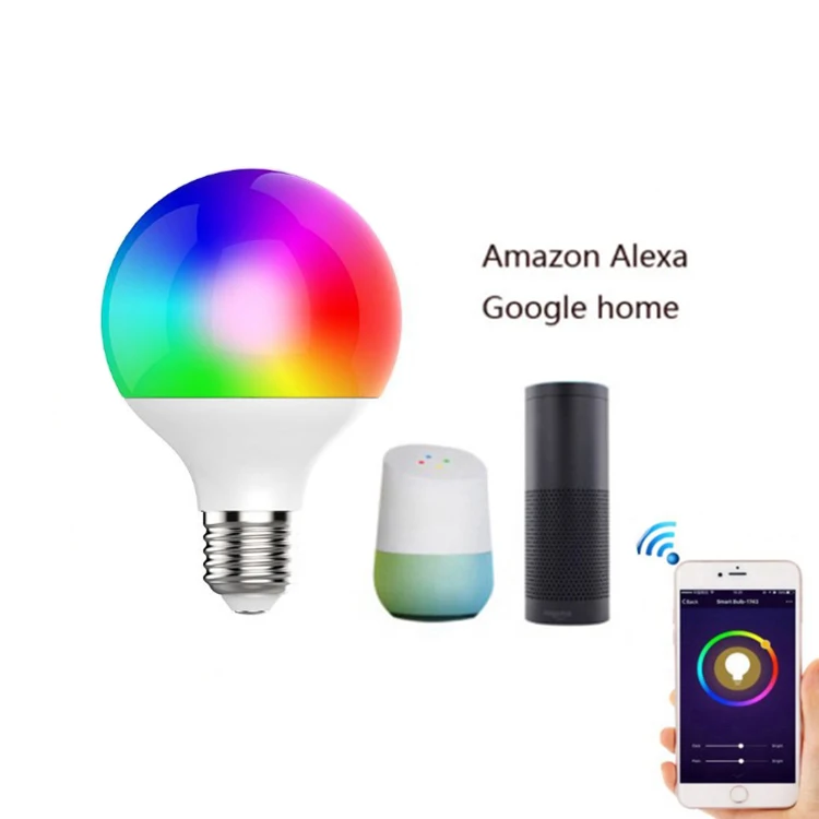 Amazon Alexa Voice Control E27 G95 13 Watt Atmosphere Lamp Blue Tooth Tuya Wifi LED Smart RGB Light Bulb