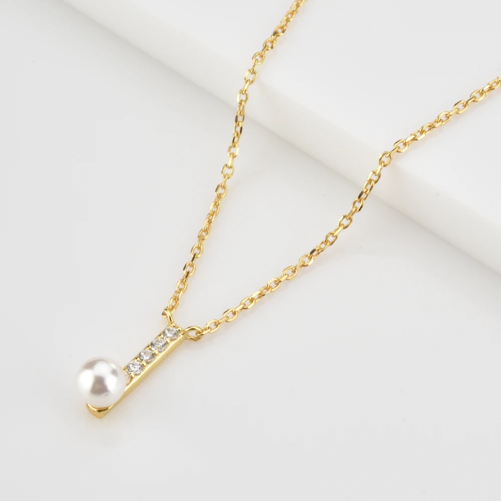 FUAMAY S925 Freshwater Pearl Bar Earrings Necklaces Rings Wedding Jewelry Sets 18k Gold Plated