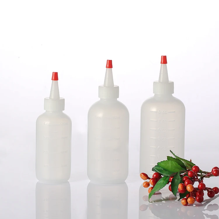 Natural color food grade 6oz 180ml PE squeezable Plastic Chili Tabasco Soy Sauce Squeeze Bottle for Ketchup