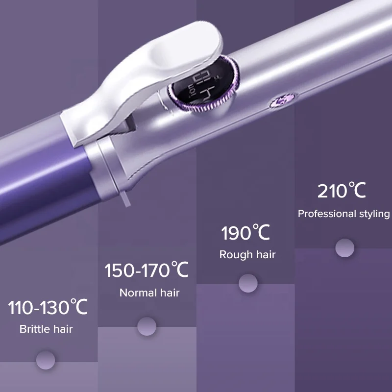 Factory Custom Negative Ions Hair Curler Machine Professional Salon Fast Curls Portable LCD Gative Ion Outlet Barbershop Purple