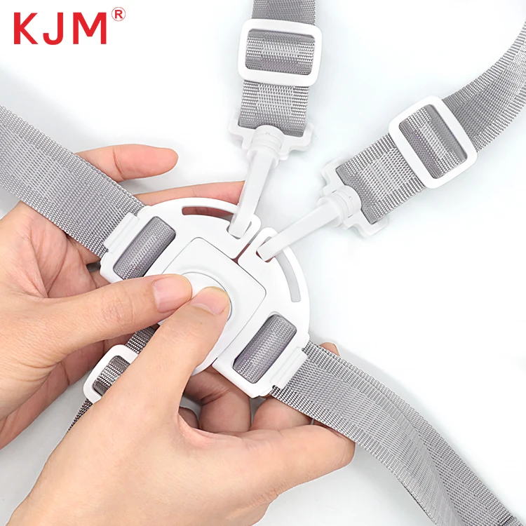 KJM Baby Product Accessories Nylon Plastic Material Replacement Stroller Seat Belt 5 Point Harness High Chair Strap