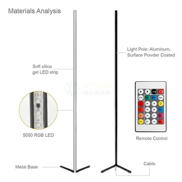 Минималистичный современный декоративный штатив с дистанционным управлением в скандинавском стиле RGB умная светодиодная угловая напольная лампа