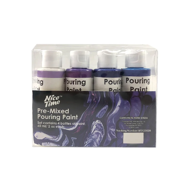 
Amazon Hot Sale Pouring Acrylic Paint liquid Acrylic For Painting DIY Pouring Supplies Fluid Paint 4 Pre-Mixed Pouring Paint 