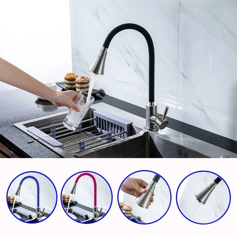 Stainless steel kitchen kitchen mixer faucet grifo de cocina flexible Gourmet Monocomando Flex Colors