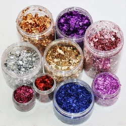 Wholesale Metallic Foil Flakes 15 Gram Imitation Gold Foil Flakes Metallic Leaf for Nails Painting Crafts Slime