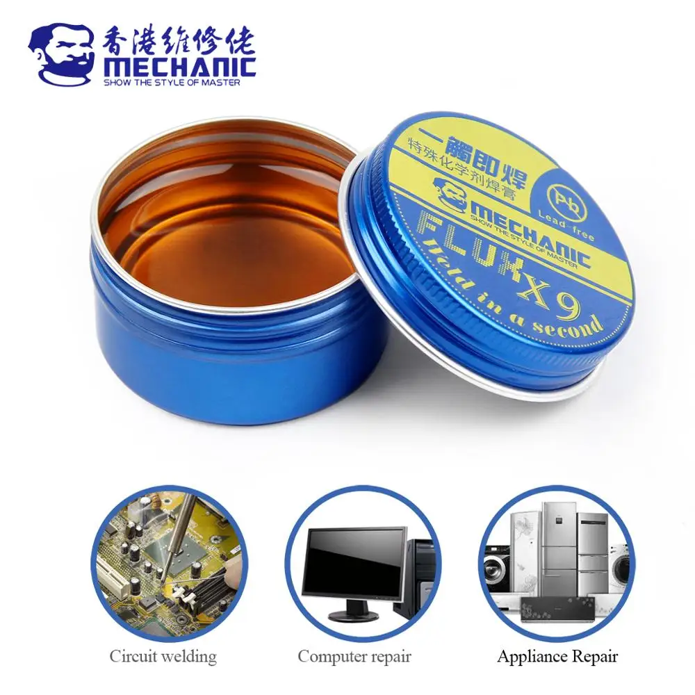 MECHANIC X Series Imported Mild Rosin Halogen-Free Lead-Free Solid Soldering Flux No-Clean Weld Solder Paste For PCB BGA Repair