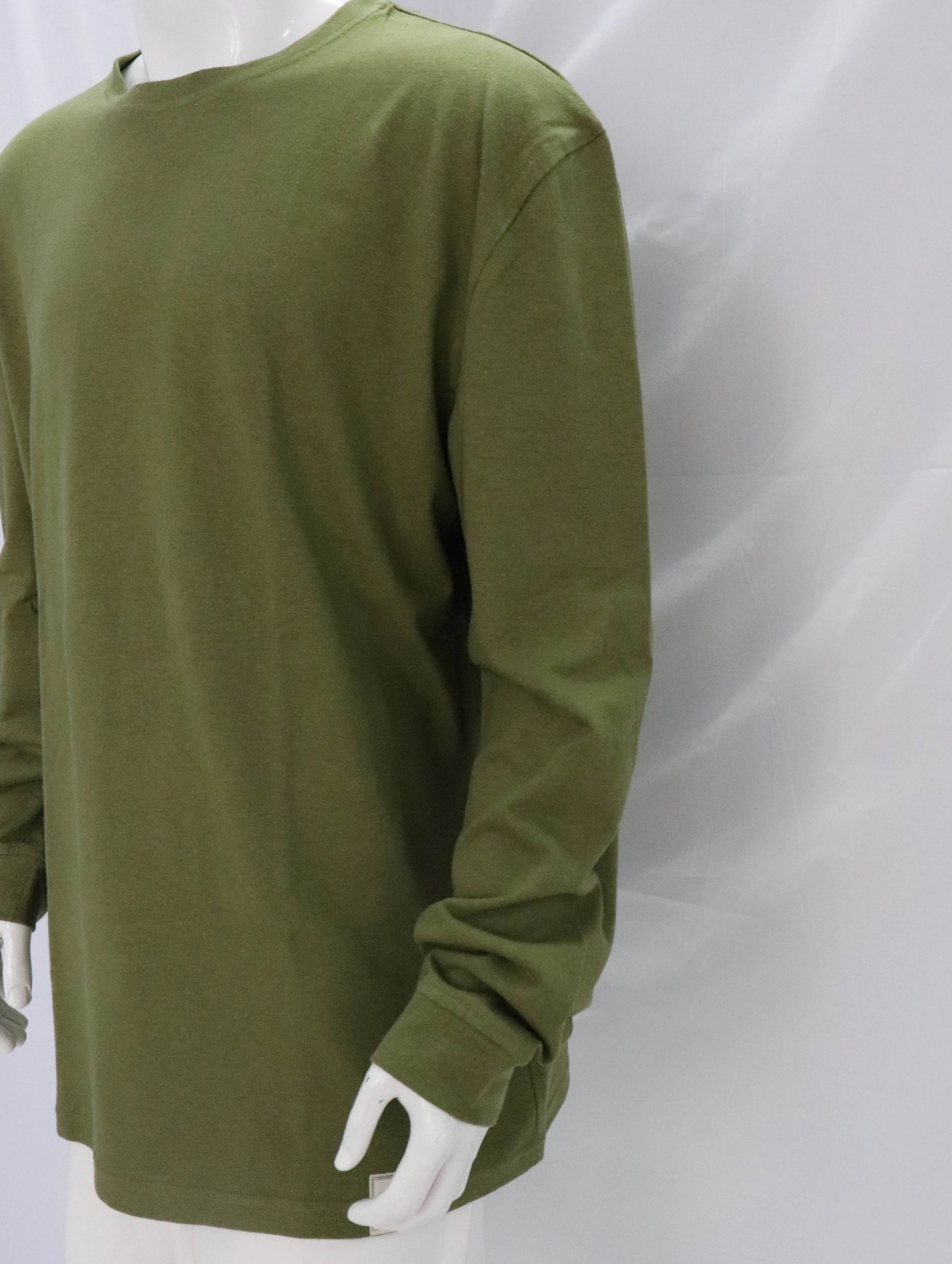 Изготовленный На Заказ 55% конопли 45% органический хлопок 230gsm пустой простой футболка с О-образным вырезом длинным рукавом глубоким широким тиснением ткань из конопляного волокна мужские футболки