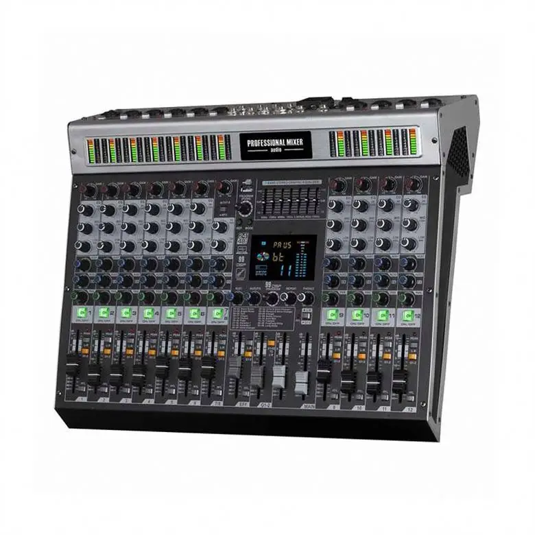 Cooyinka встроенный 48 В фантомная Поддержка питания U-диск Mp3 Воспроизведение профессиональный аудио микшер 12 каналов микшерная консоль