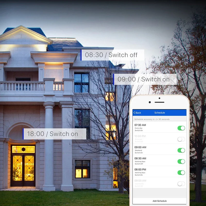 Tuya 16A Wifi Switch Mini Smart Breaker Electric for home appliances, Remote Control Works with Alexa Google DIY Home via Phone