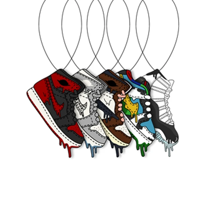 Wholesale Sneakers Car Freshener Custom Cotton Paper Hanging Little Trees Car Air Freshener