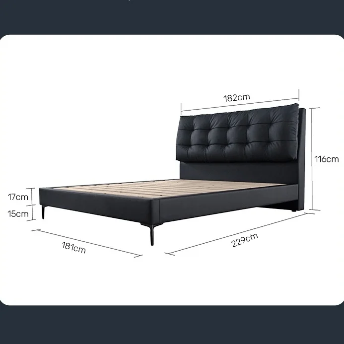 Кровать Queen и King Size популярная кожаная современная простая двуспальная кровать Главная спальня каркас светлая Роскошная мягкая для свадебной спальни