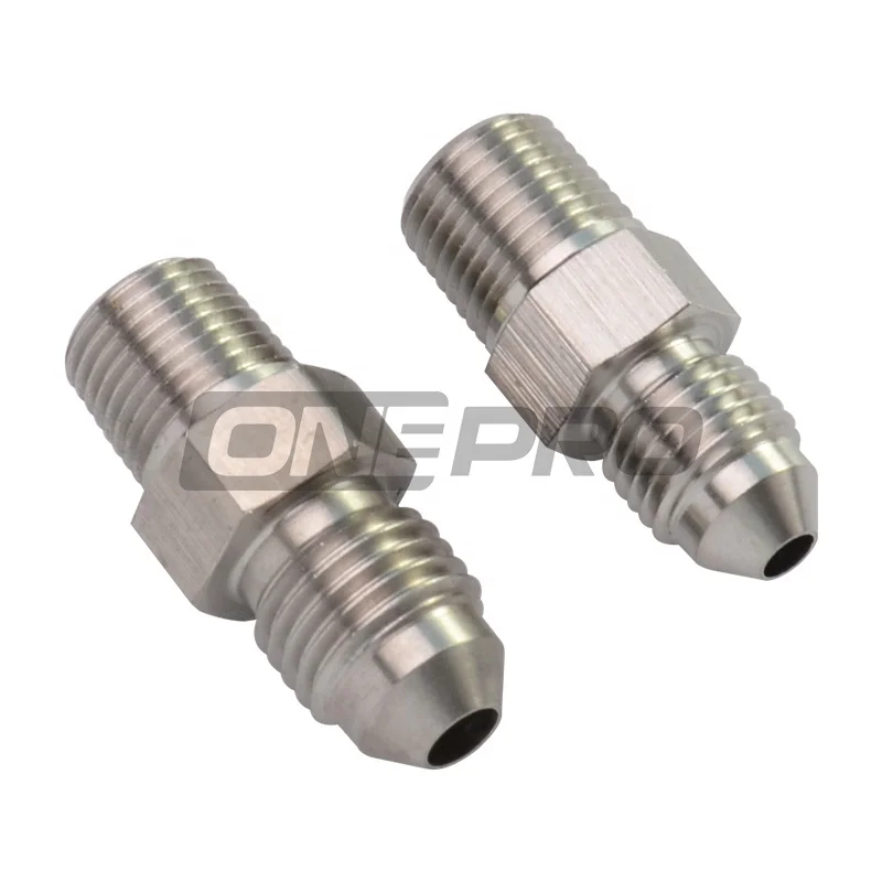 Stainless Steel Male 3AN 4AN AN to 1/8 1/4 NPT Adapter Union Connector Brake Fitting
