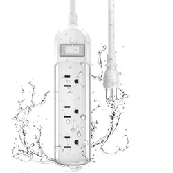 3AC power socket Overload protection Outdoor power strip weatherproof with switch wall mounted sockets for deck yard lights