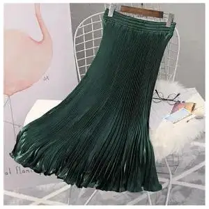 OEM Autumn Winter High End New Pleated Waisted A-line Multicolor Skirt for Women