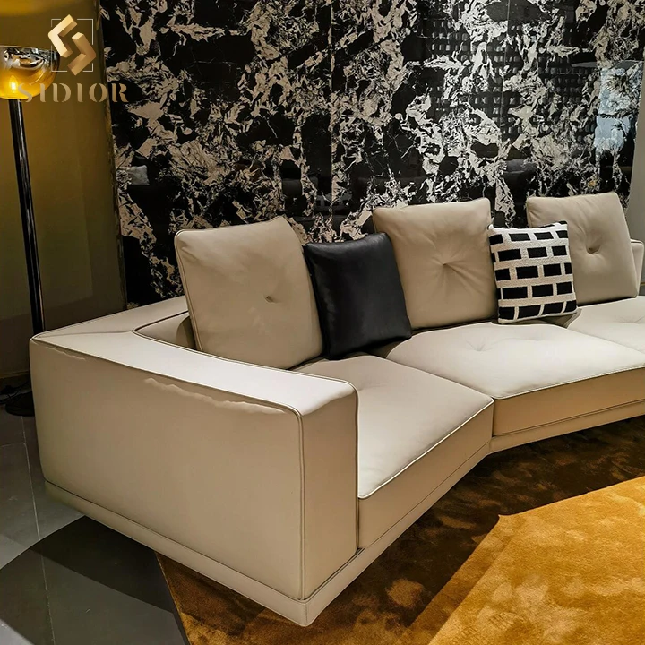 Italian modern luxury velvet genuine leather microfiber sofa 3-5 seater sofa set furniture living room furniture big sofa