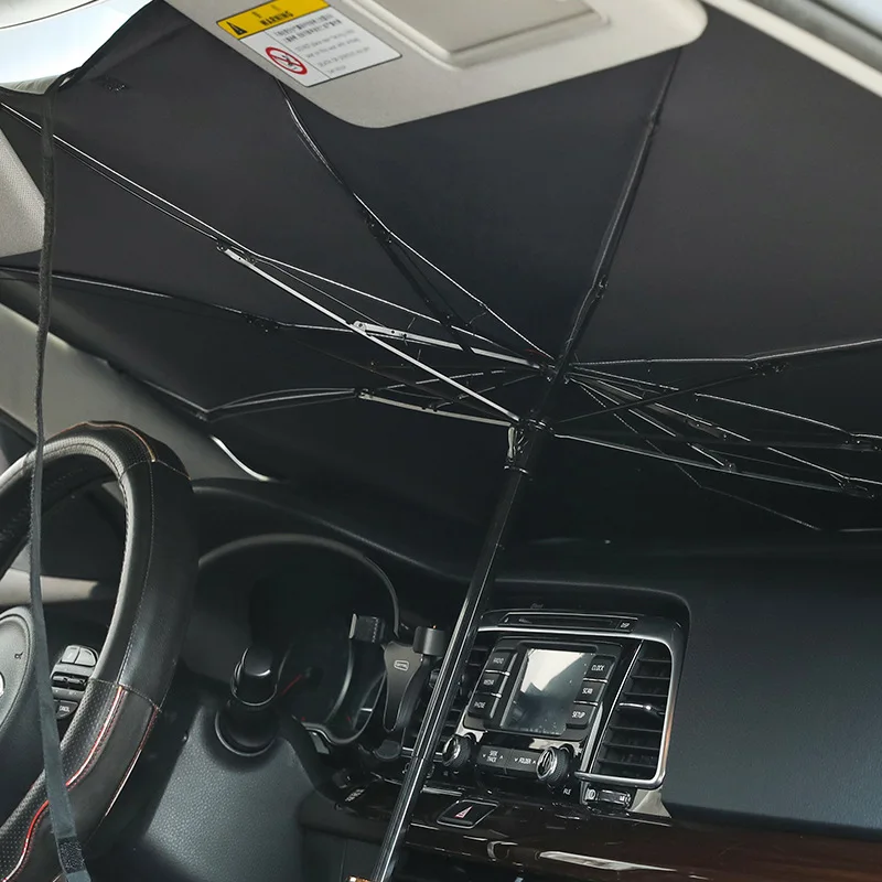 Portable nylon sunshade cover UV resistant foldable windshield car umbrella