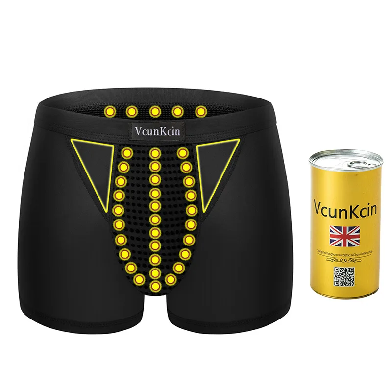 wholesale Pure color 100% cotton  Magnetic boxer briefs force plus size cotton boxer briefs man Magnetic  underwear