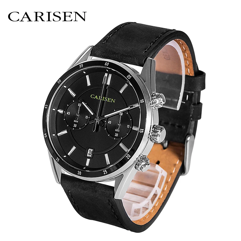 OEM ODM manufacturer custom logo japan movt quartz pilot watch stainless steel bezel l wrist men carisen