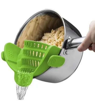 
Heat-resistant kitchen clip-on food-grade silicone colander 