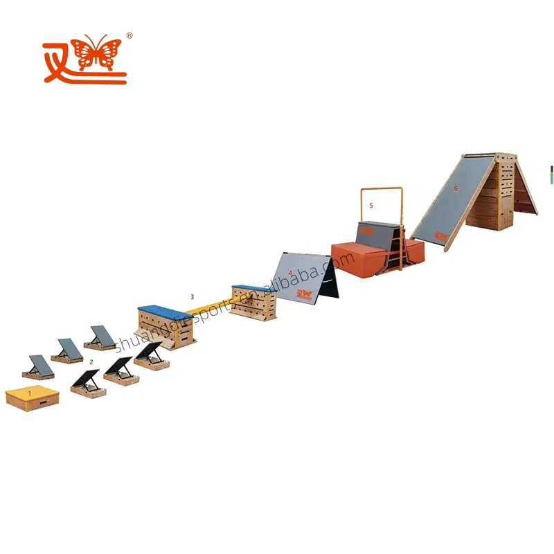 Factory supply customized Ninja warrior jumping blocks kids parkour ninja obstacle course