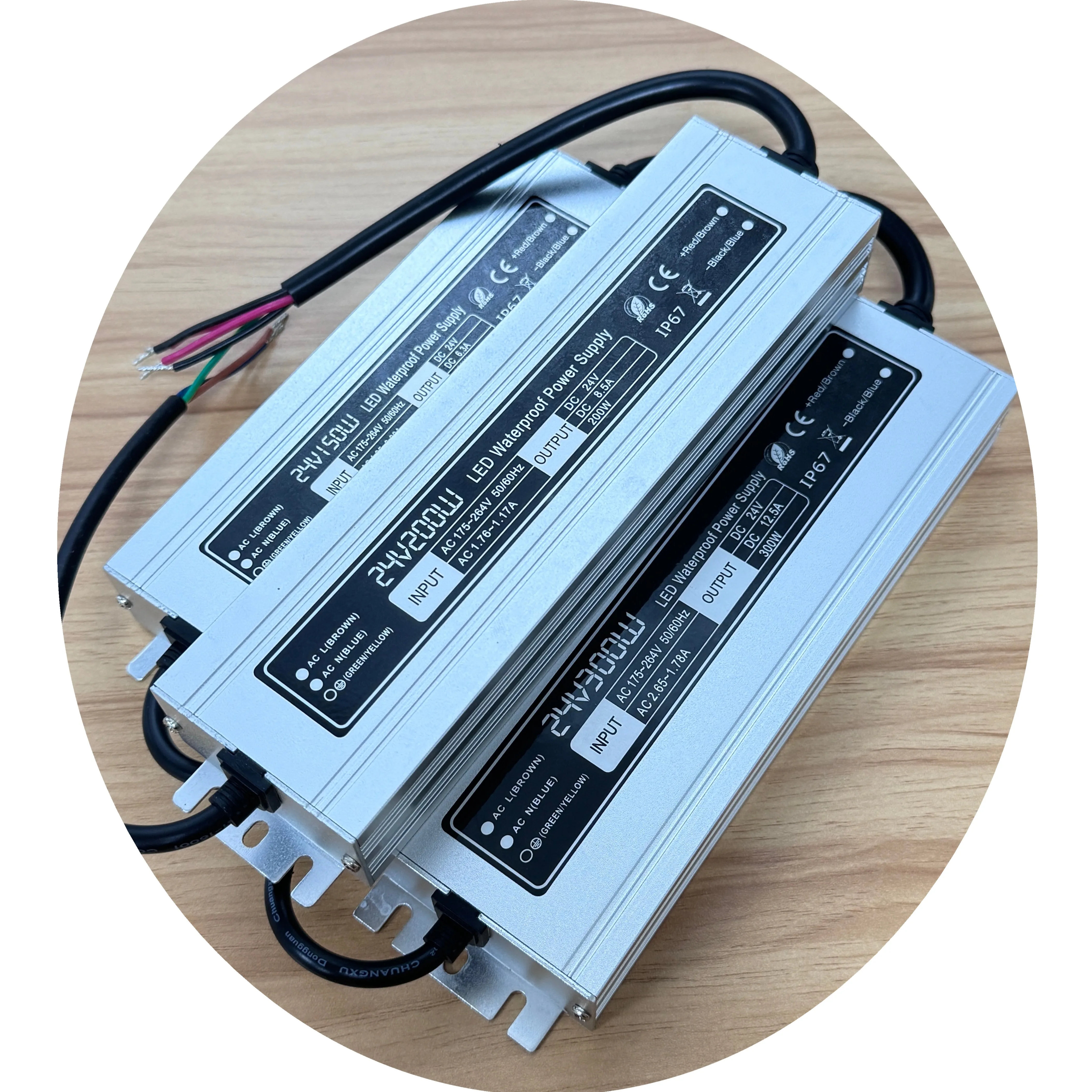 LED Switching Power Supply 220V AC to DC Transformer IP67 Waterproof Power Supply 24V 150W 200W 300W For LED Module