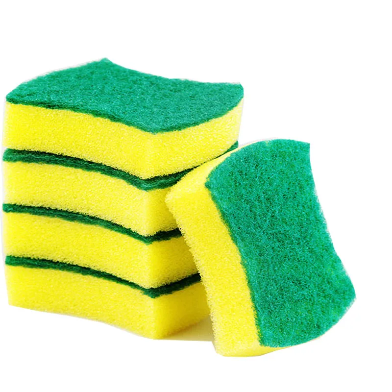 S Shape Microfiber Sponges Kitchen And Dish Kitchen Cleaning And 4 Pieces Scouring  Double Sided  Sponges For Dishes Cleaning