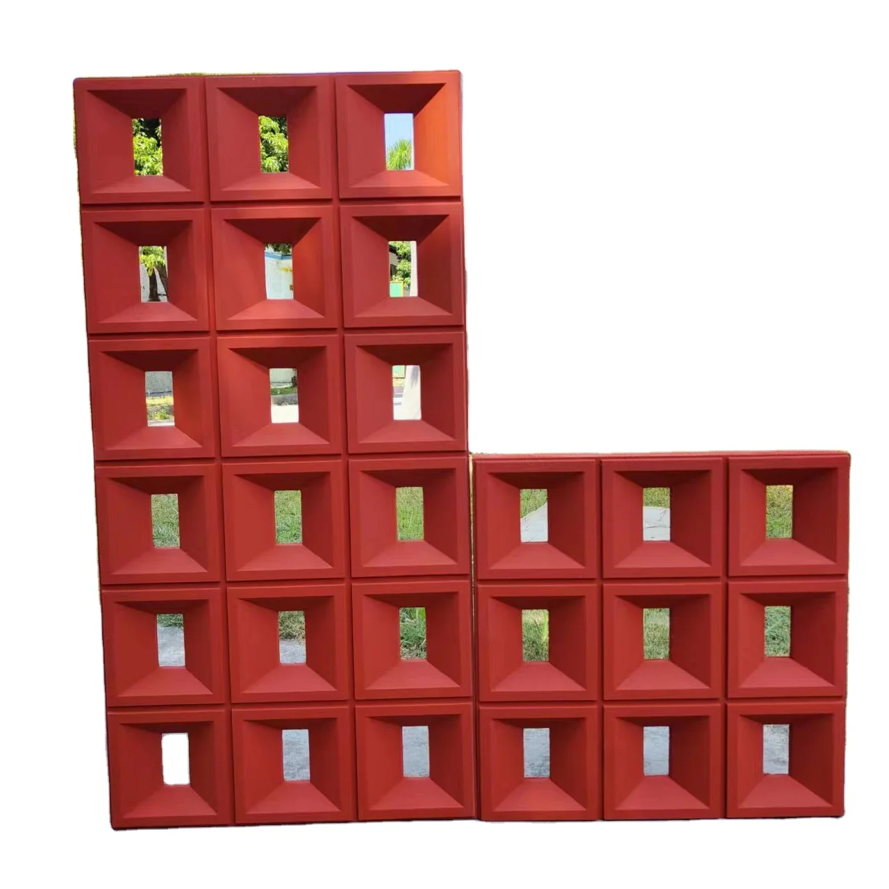 pu hollow brick double-sided partition pu component brick Internet celebrity cement component light hollow decorative hole board