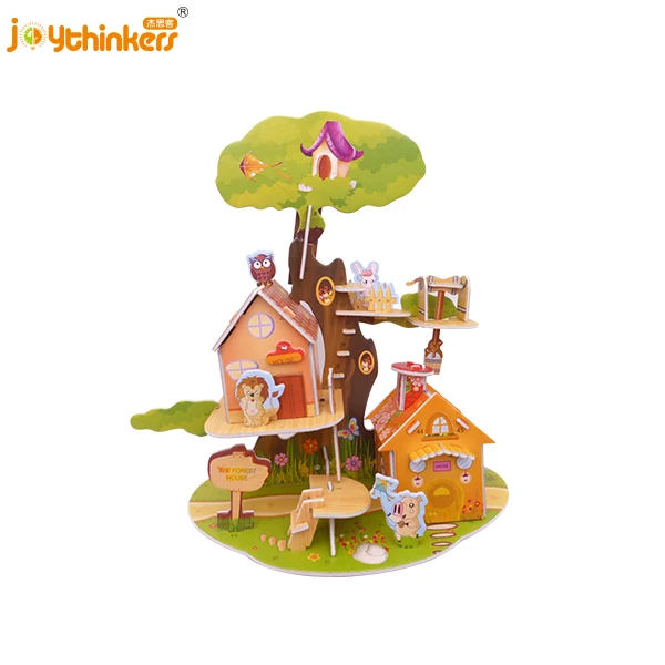 DIY 3d puzzle jigsaw assembling educational toy custom print jigsaw puzzle new toys for kids happy family doll house