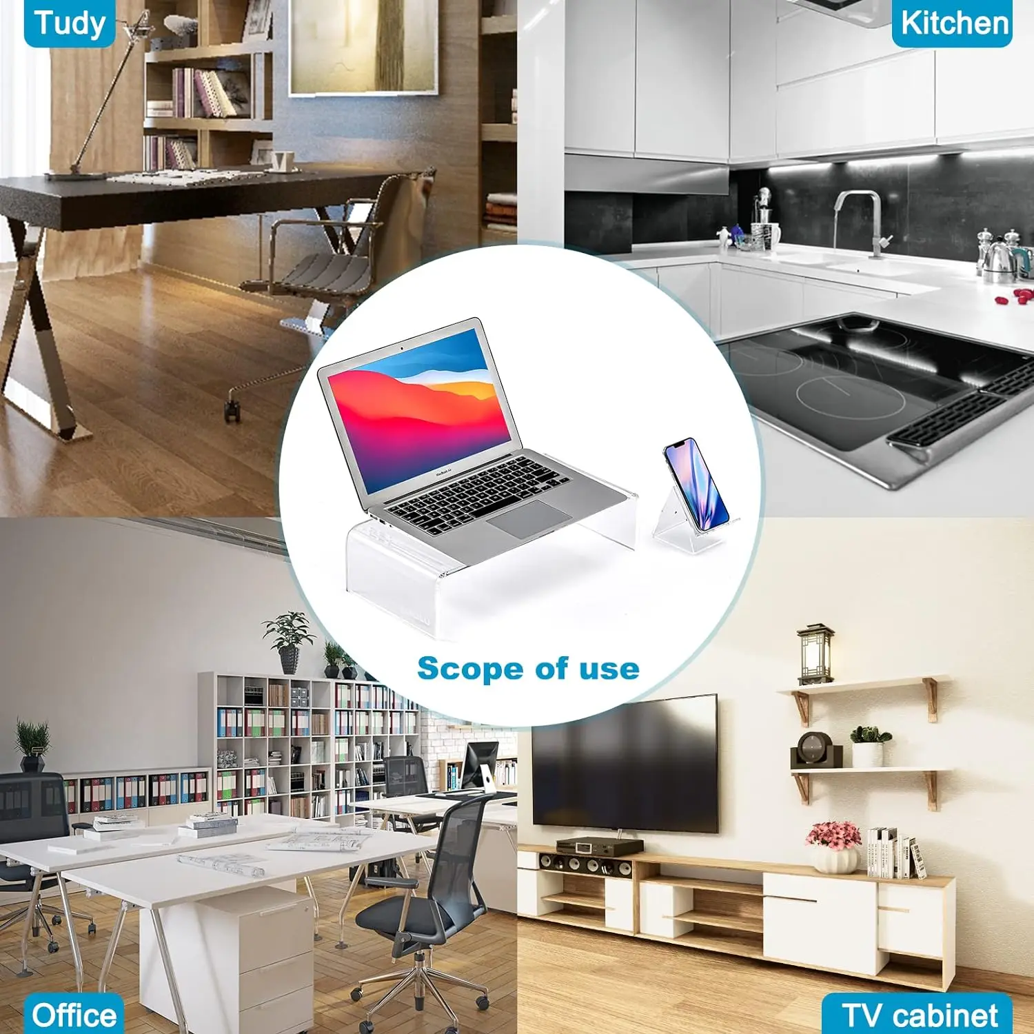 Wholesale Clear Acrylic Monitor Stand for Desk  Laptop Stand Computer Monitor Stand Riser with Keyboard Storage For Home Office