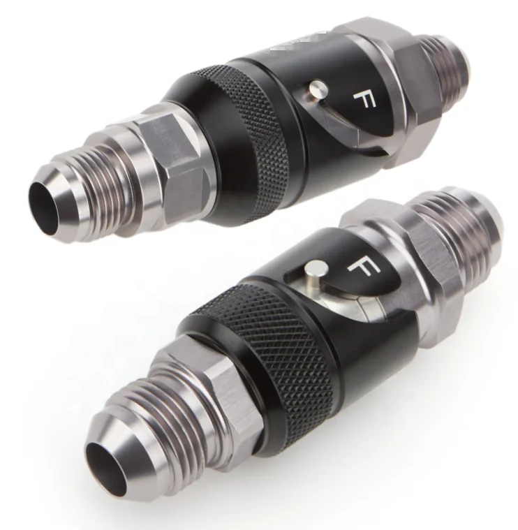 Logo Printed Straight Aluminium Twist Quick Release Disconnect Dry Break Coupling AN10 AN12 AN16