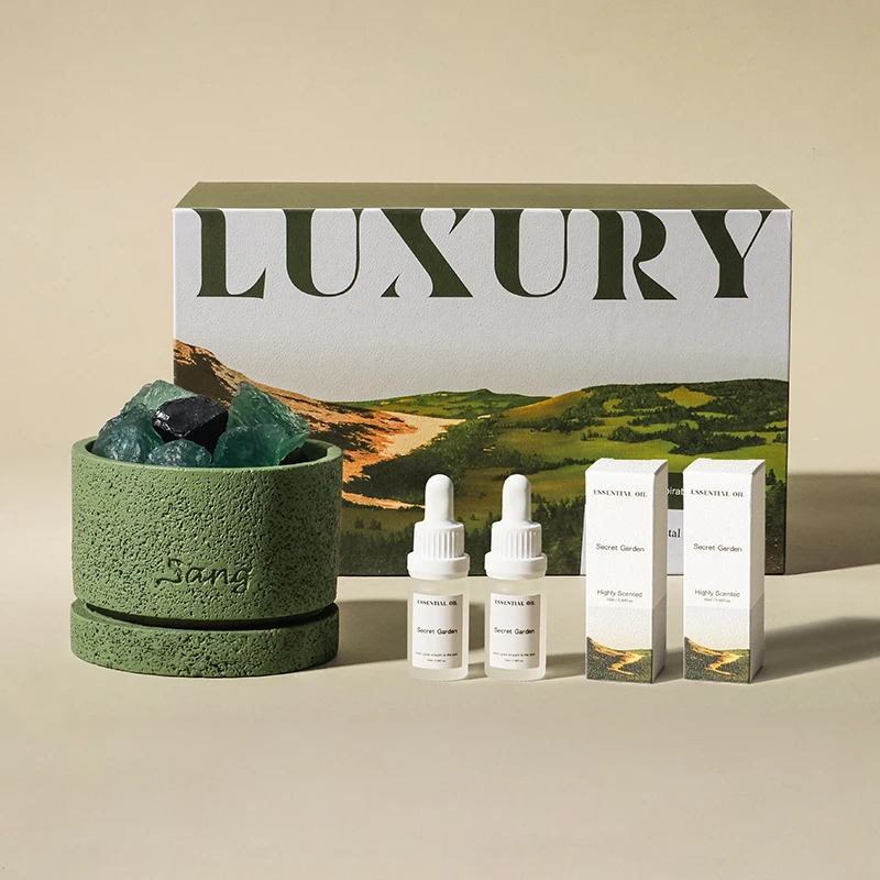 Home Fragrance Lava Stone Cement Jar Aromatherapy Natural Stone Crystal Diffuser Aromatherapy
