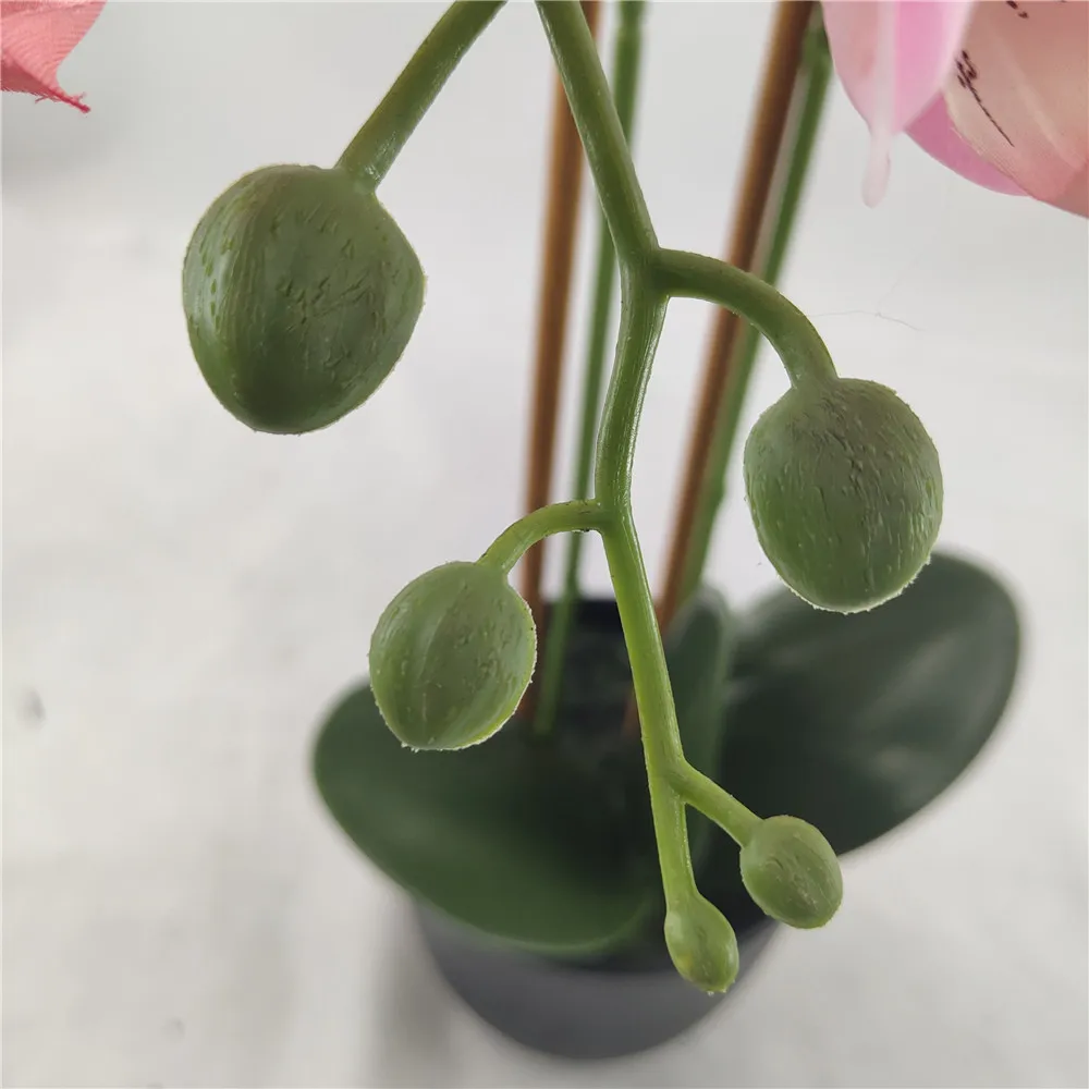 Artificial Simulation Colorful Orchid Decorative Butterfly Phalaenopsi Orchid Flower Plants With Pot