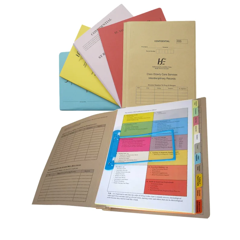 wholesales pvc report file patient file folders inside two side filling hospital case note folders and patient medical records (1600281472847)
