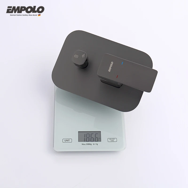 Bath & Shower Faucets Luxury Concealed Wall Mounted Black Bathroom Rain Bath Hot And Cold Solid Brass Shower Faucet Set