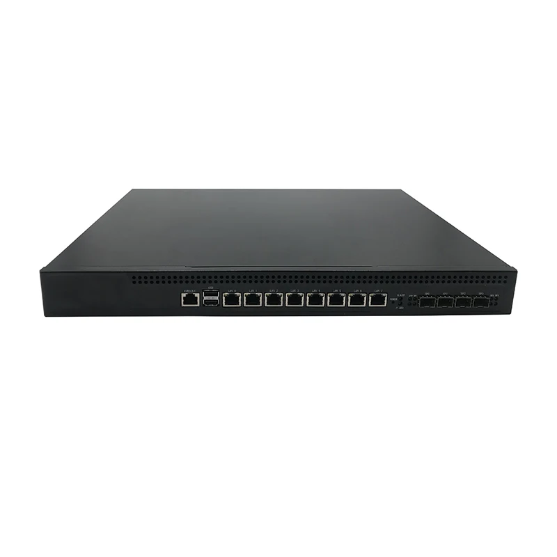 1U Rackmount Network Appliance firewall PC with Core i3/i5/i7 or Xeon E3 1200 v3/v4 processors, 4 x 10 GbE SFP, mSATA