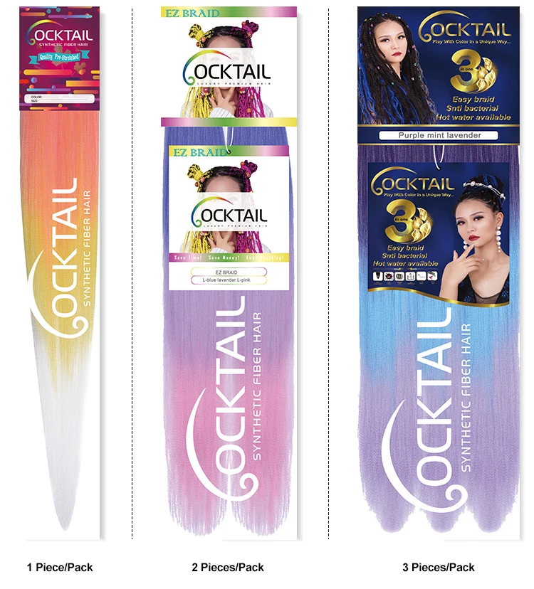 hot water setting tangle free 1 kg hair synthetic 100% japanese fiber synthetic hair