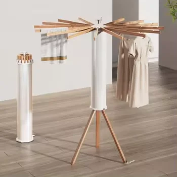 Floor Standing High Quality Fashion Space Saving Free Installed Tripod Octopus Rotating Folding Drying Clothes Racks