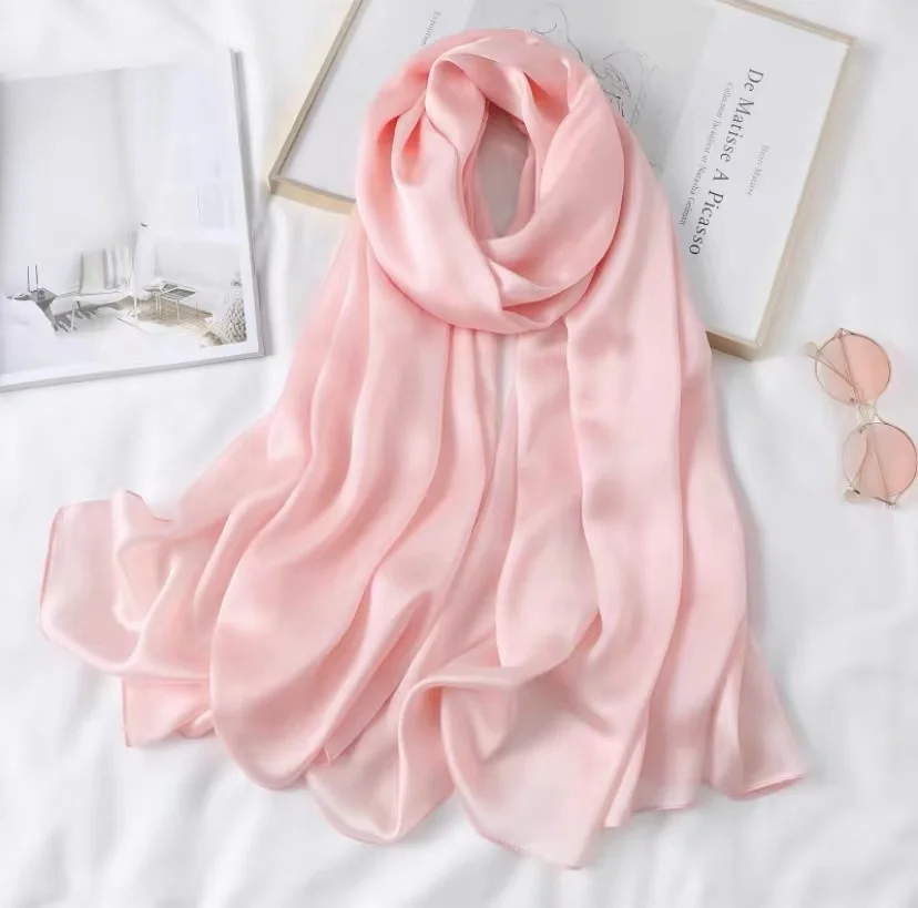 wholesale 2022 High Quality  90x180cm shawl Plain Islamic Scarf Hijab Women silk long scarves
