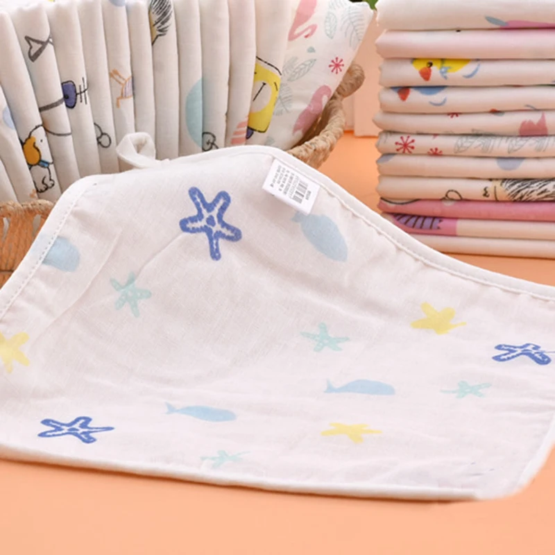 
Bamboo Cotton 25x25cm Baby Infant Newborn Face Towel Washable Reusable Breathable Soft Gauze Towel Handkerchief Small Squire 