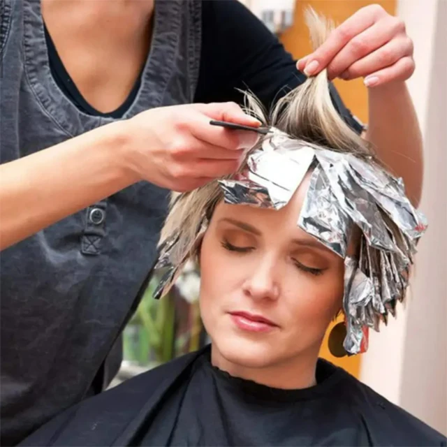 Embossed logo printed 15 Micron Alu Aluminum Foil Rolls For Highlighting and Coloring