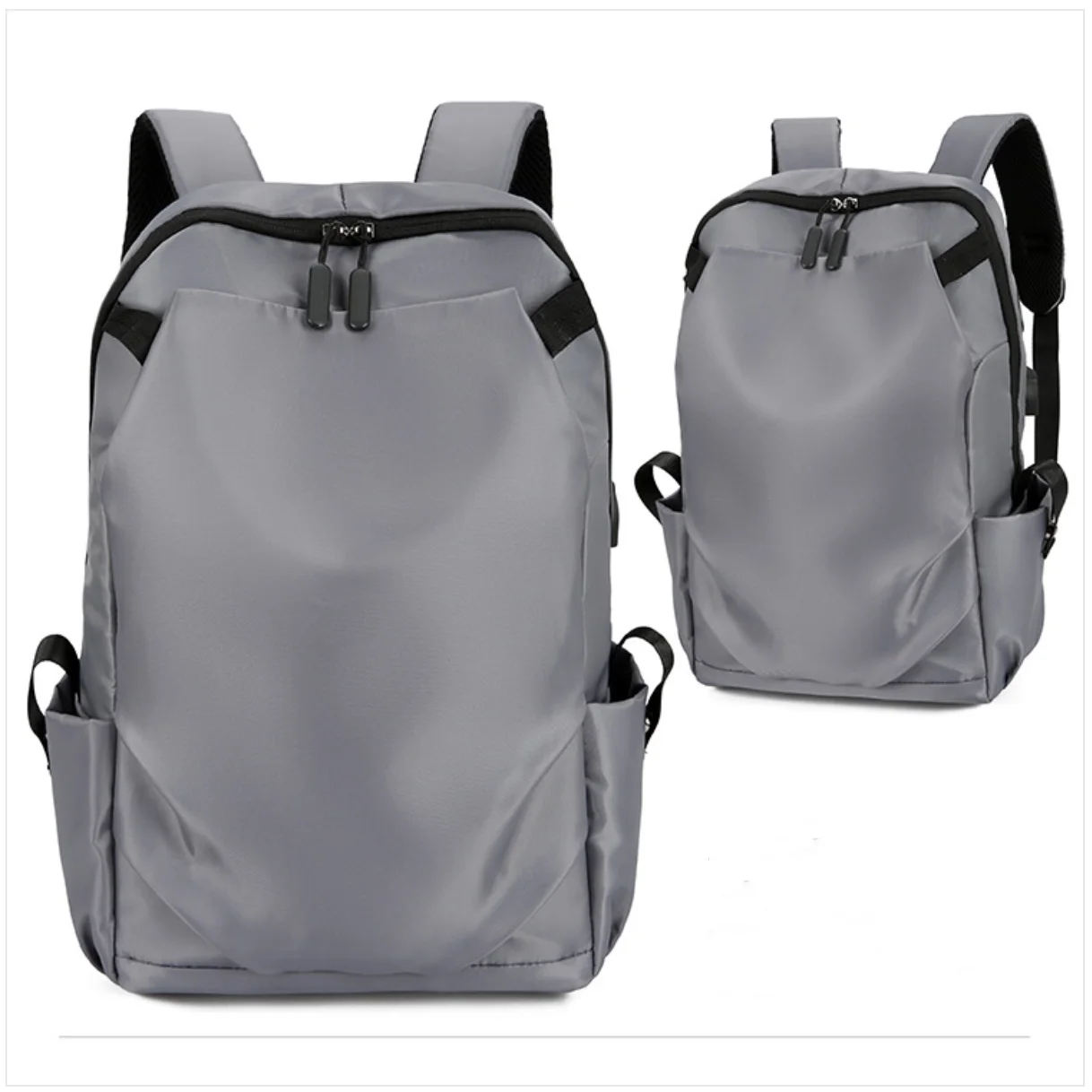 New arrival wholesale luxury custom logo nylon men business college waterproof travel  Anti-theft Backpack USB Port pencil bag