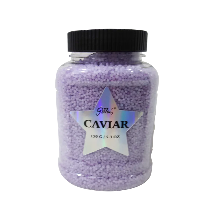 
Round Bath Caviar Bead Salt Bottle Natural Glass 