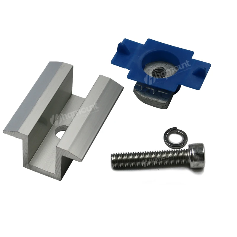 Solar Panel Aluminum Mid Clamp Mounting PV Rail Clamp Customized Middle Clamp For Solar Bracket