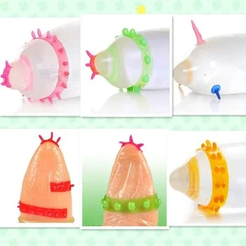 Raw Penis Sleeve Latex Spikes Thorns Condom G-spot Vaginal Stimulation Ribbed Dotted Spiked Condoms
